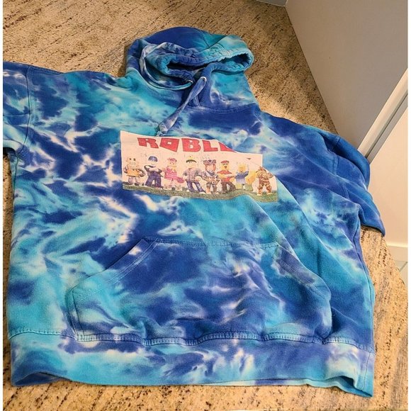 Roblox Blue Tie Dye Hoodie. Jon Lauren. Men's Size L. Front Pockets - Picture 7 of 12